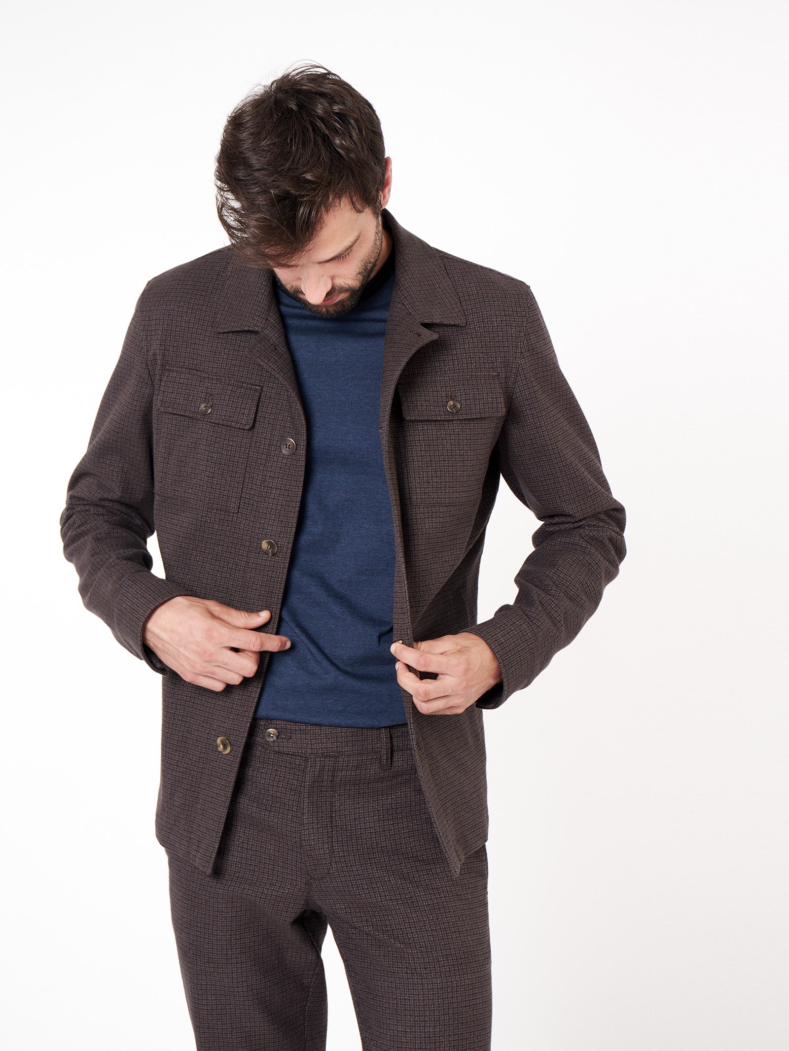 Slim fit check overshirt