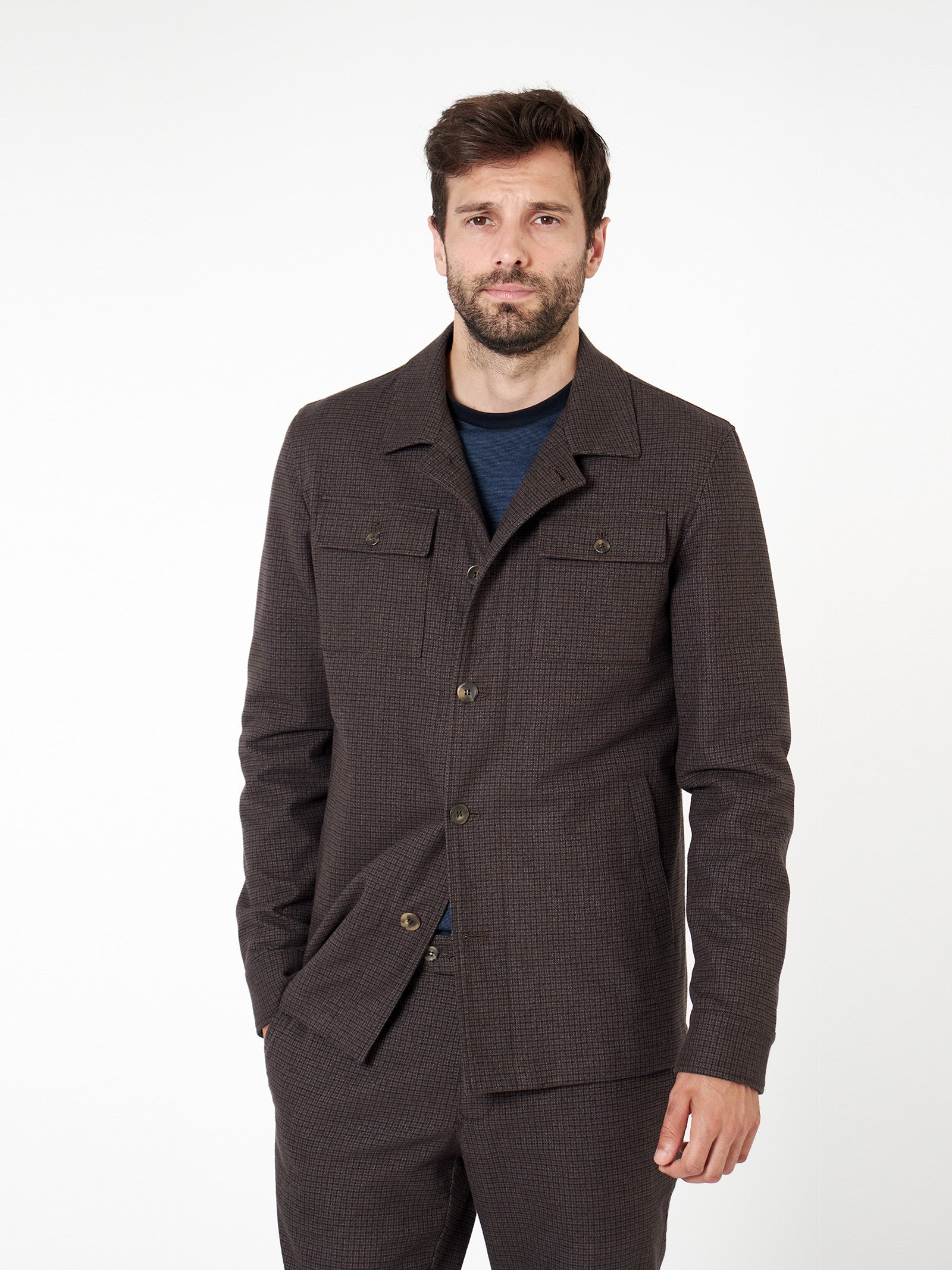 Slim fit check overshirt