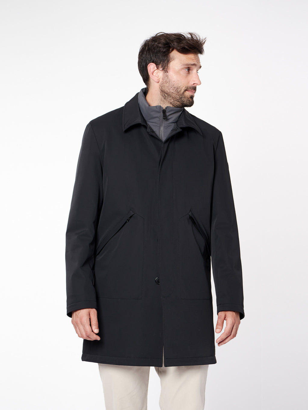 Trench efecto doble prenda regular fit