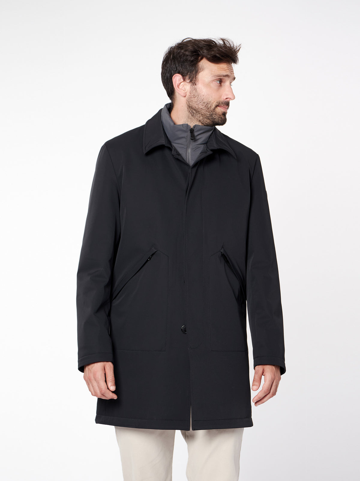 Trench efecto doble prenda regular fit