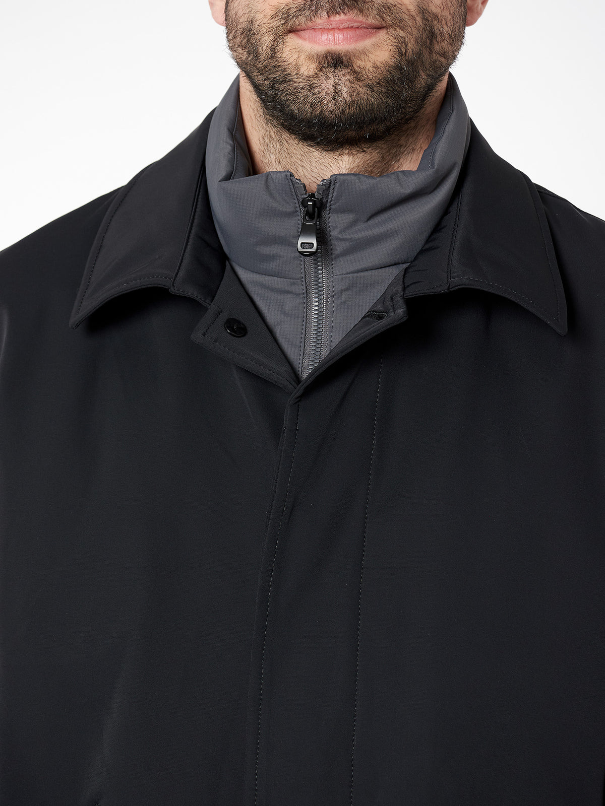 Trench efecto doble prenda regular fit