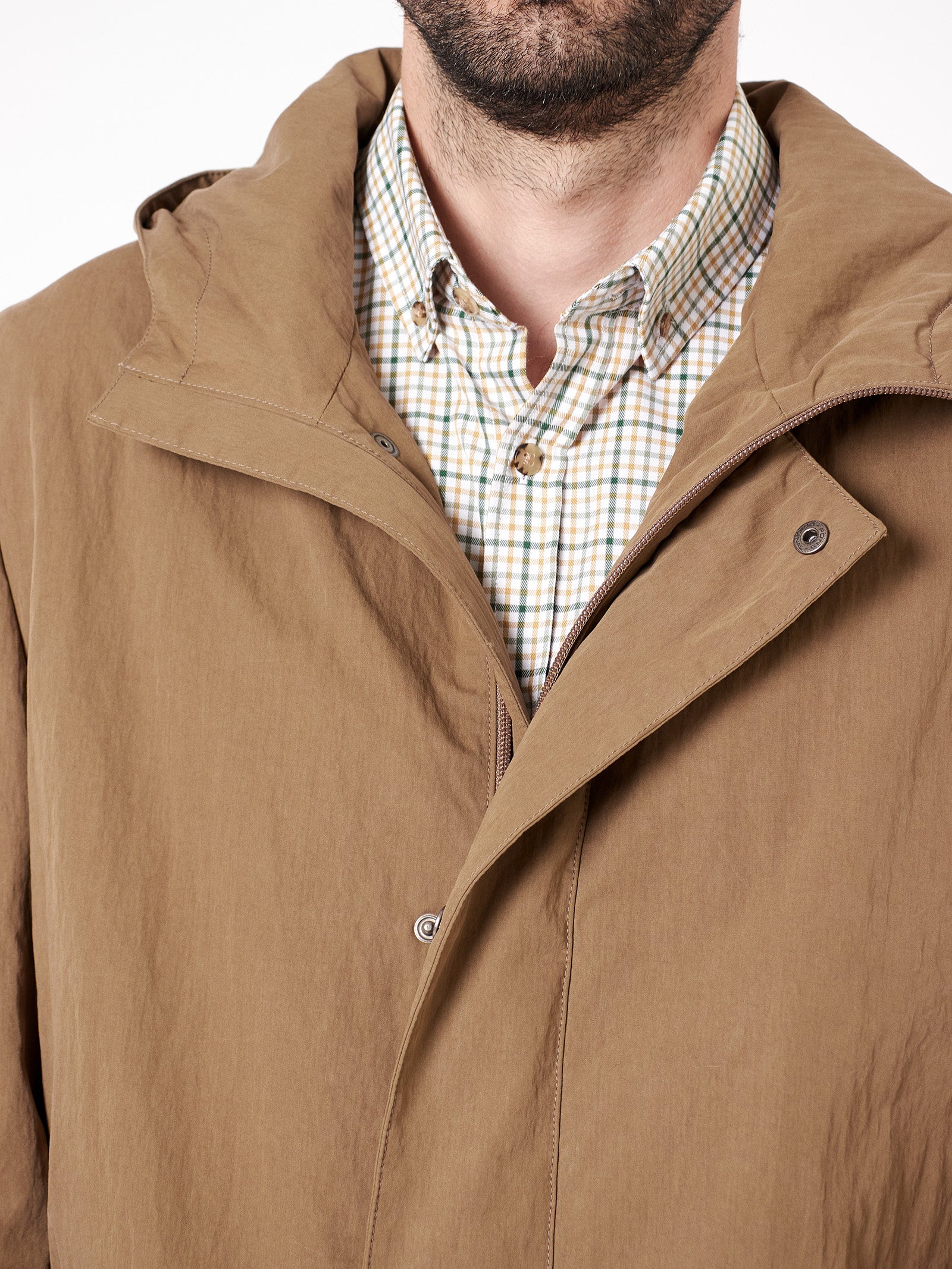 Regular fit hooded trench coat