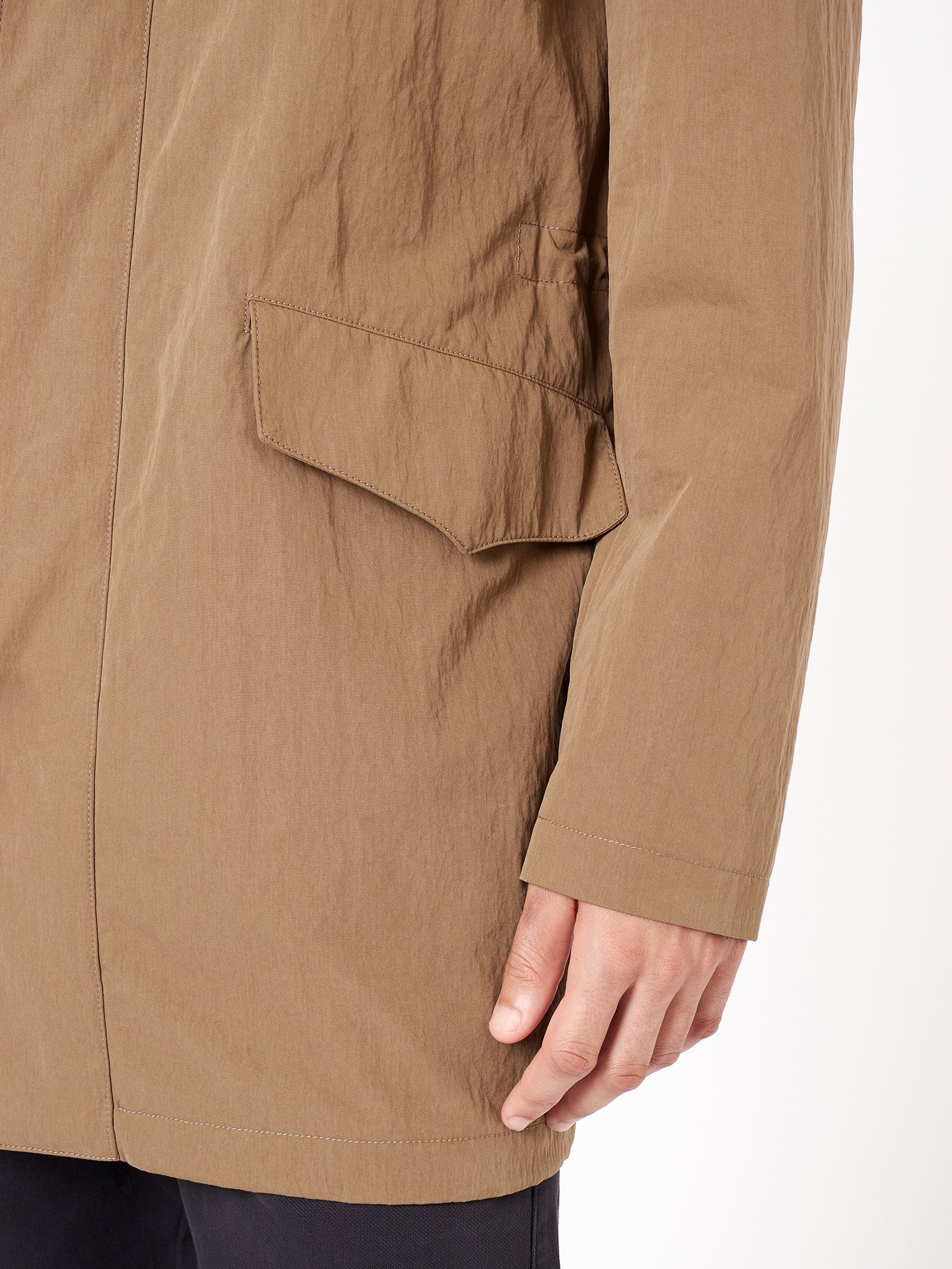 Regular fit hooded trench coat