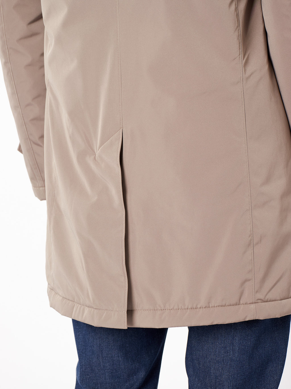 Padded technical raincoat
