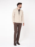 Structured knit zip-up cardigan
