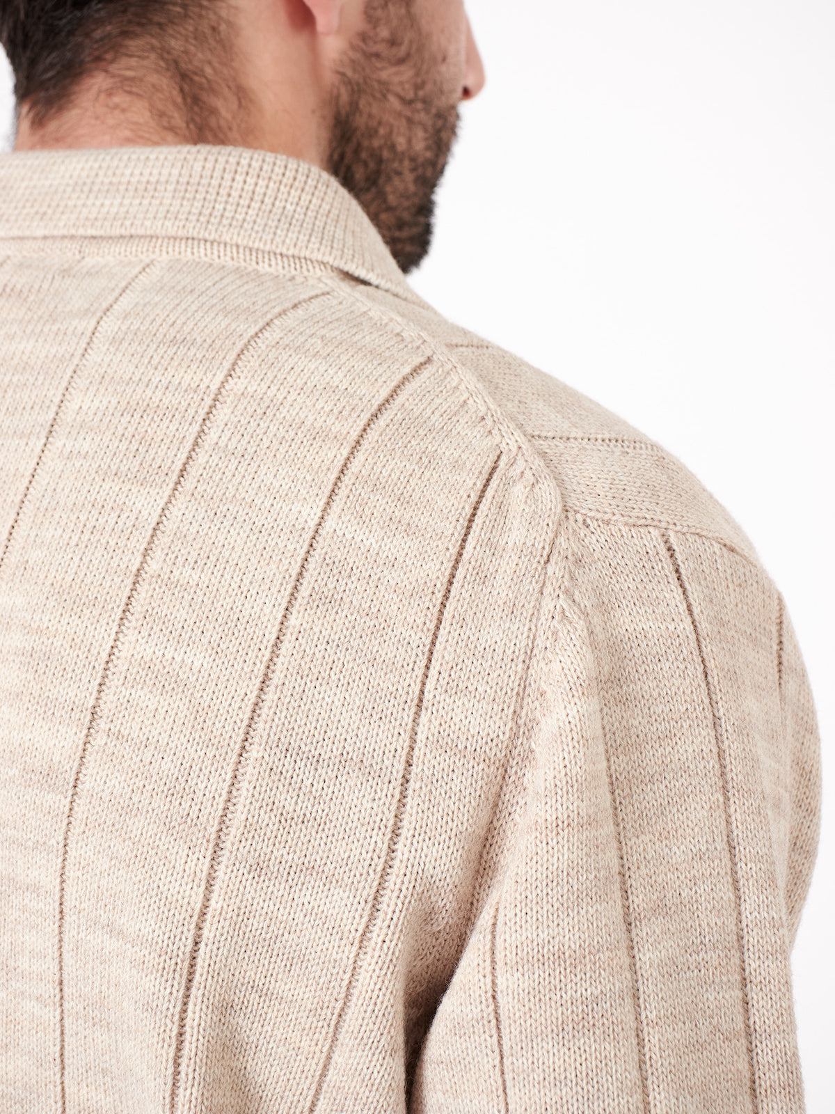 Structured knit zip-up cardigan