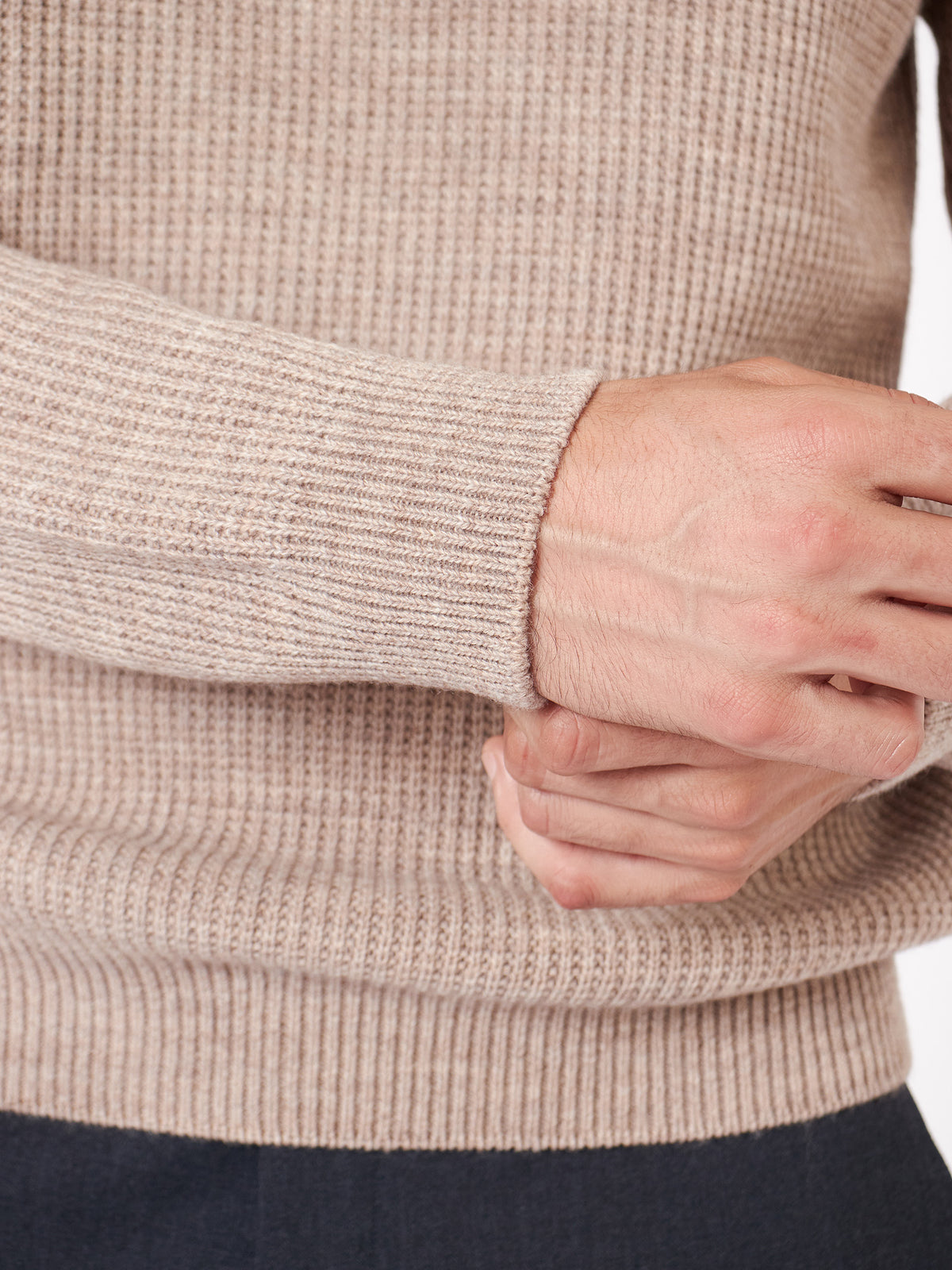 Structured round neck sweater