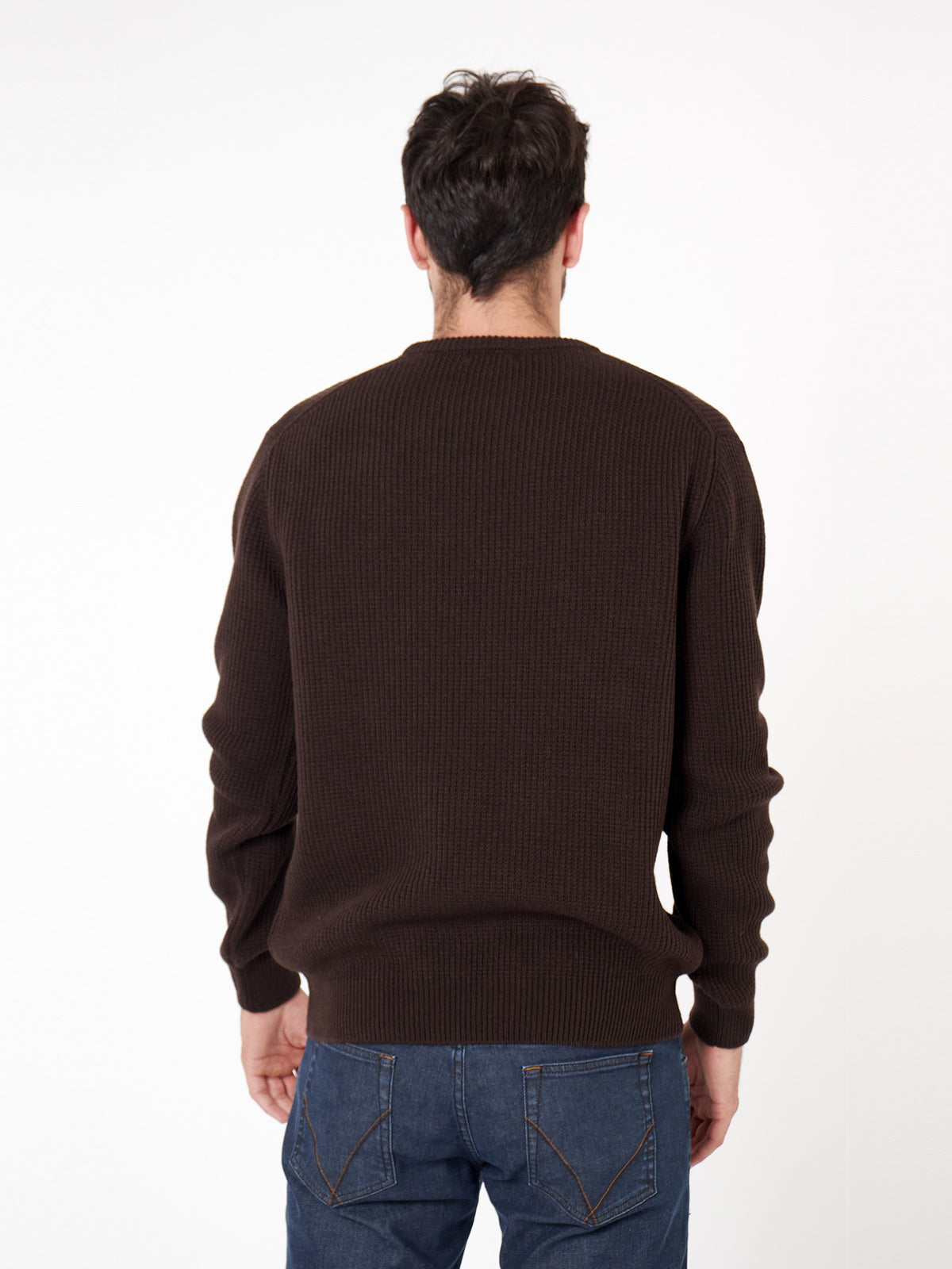 Structured round neck sweater