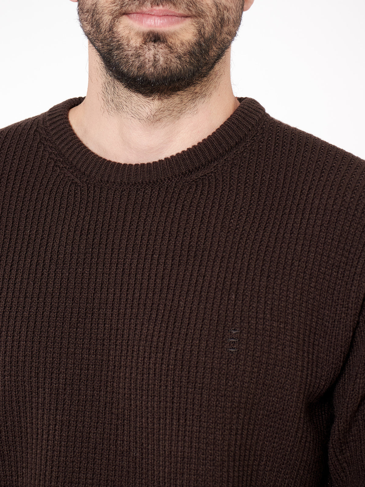 Structured round neck sweater