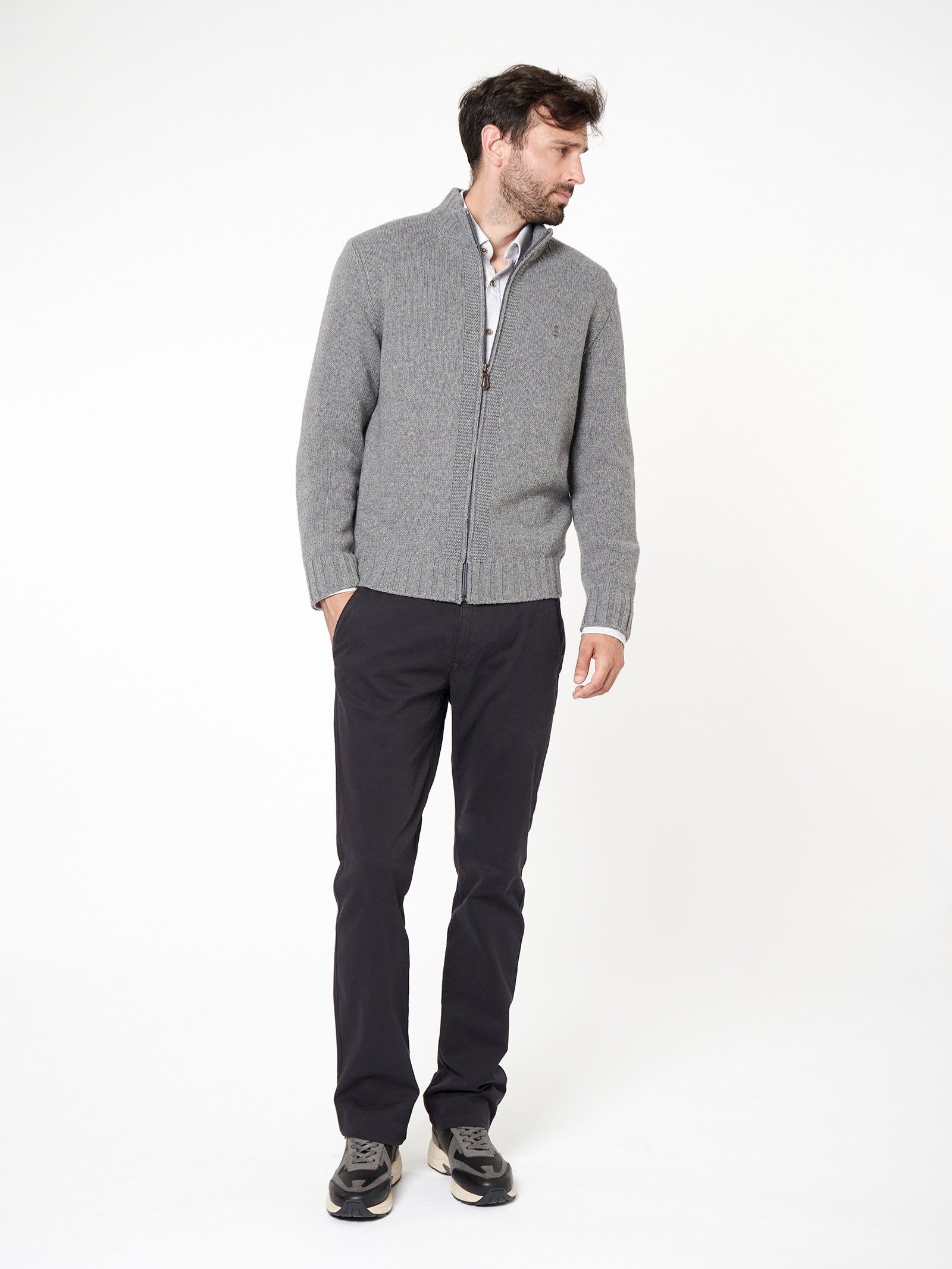 Cardigan con cremallera