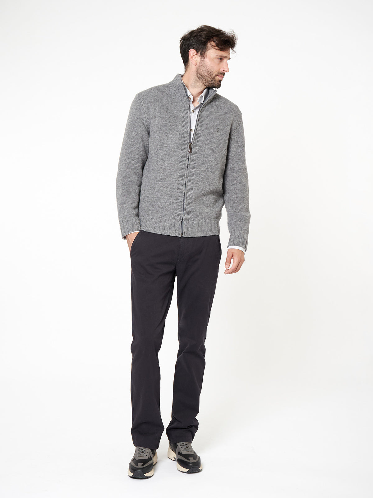 Cardigan con cremallera