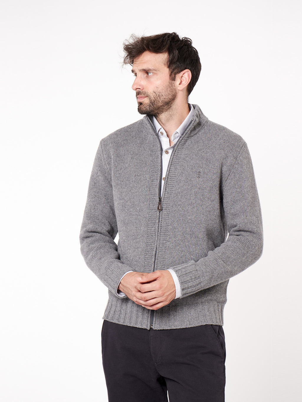 Cardigan con cremallera