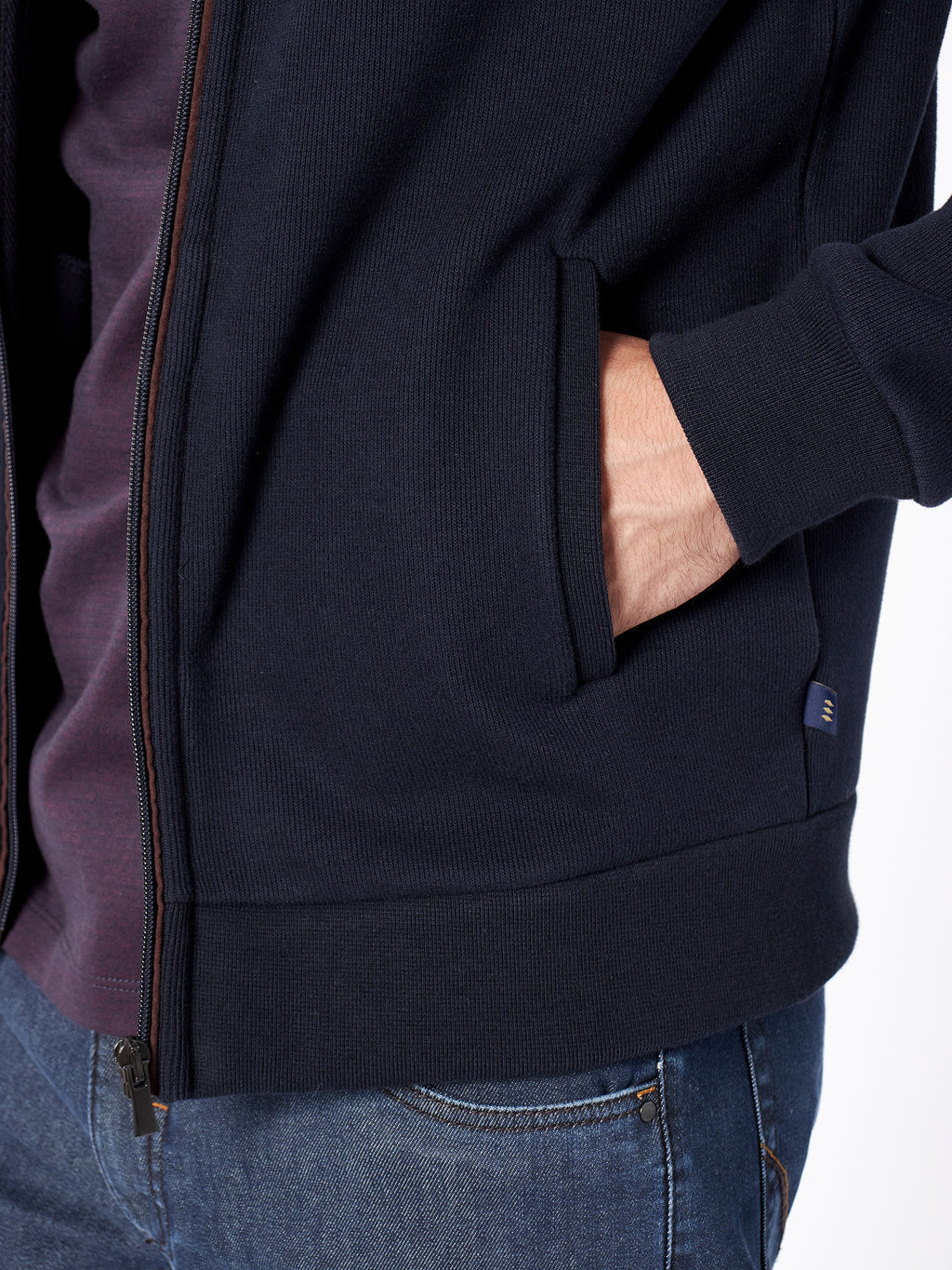Mixed-media jacket with suede details