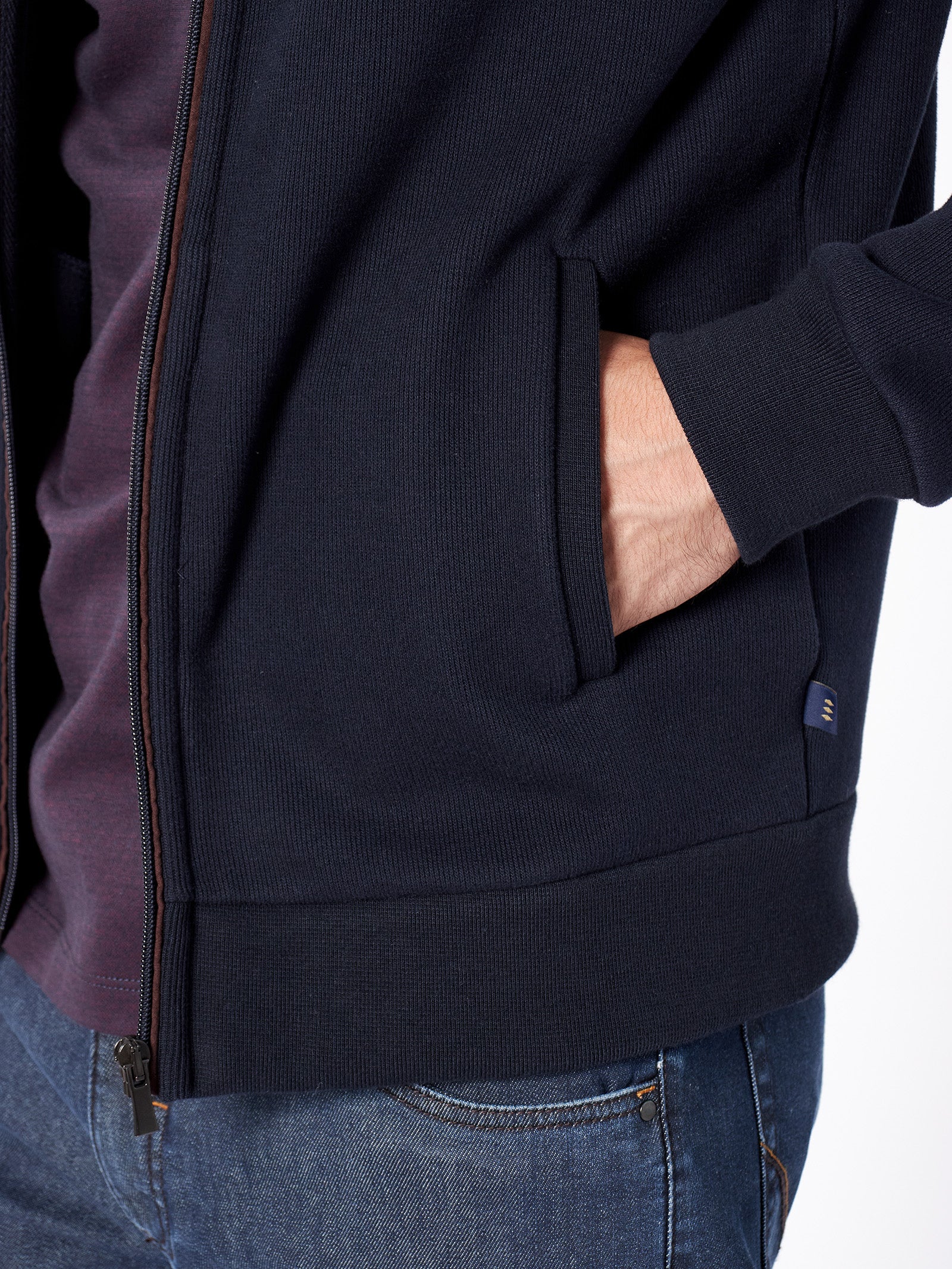 Mixed-media jacket with suede details