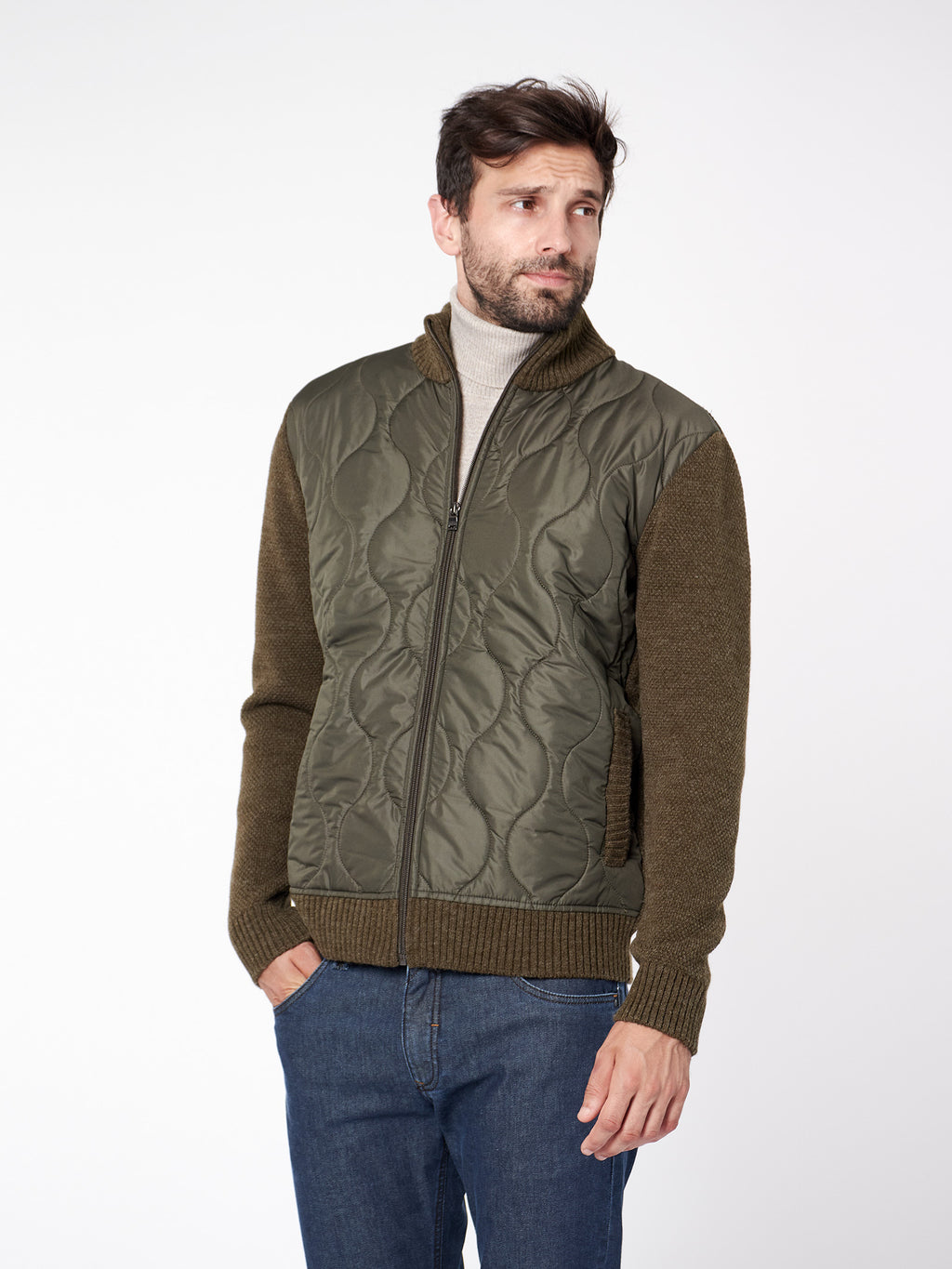 Slim fit hybrid jacket