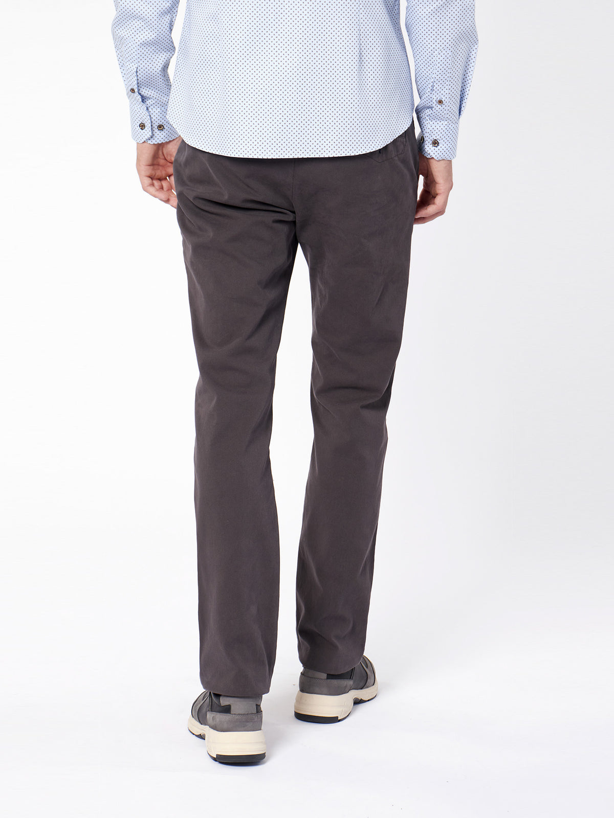 Regular fit micro-pattern chino trousers