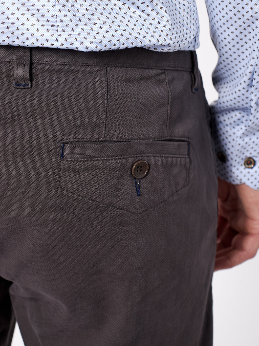 Regular fit micro-pattern chino trousers