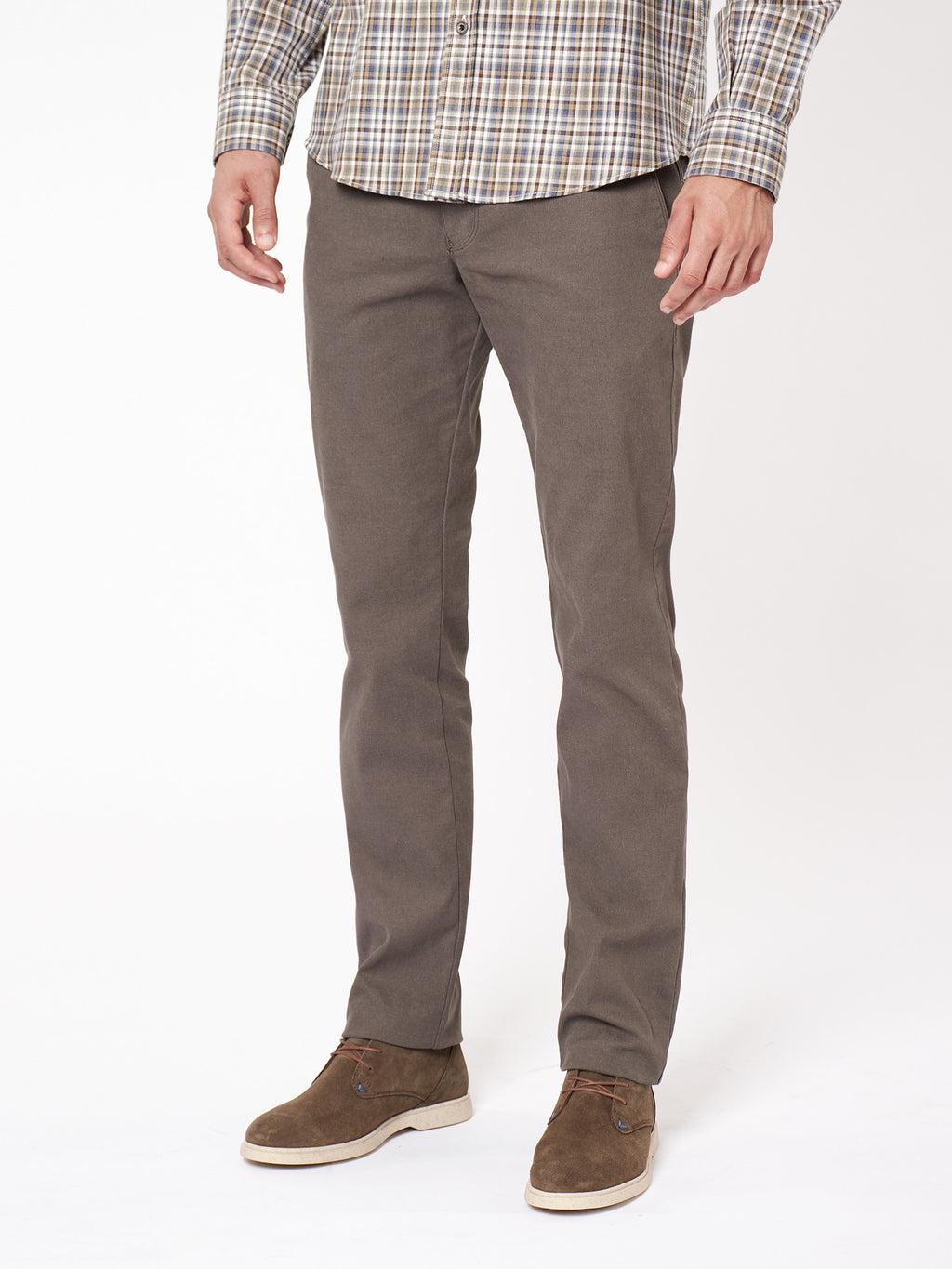Slim fit textured chino trousers
