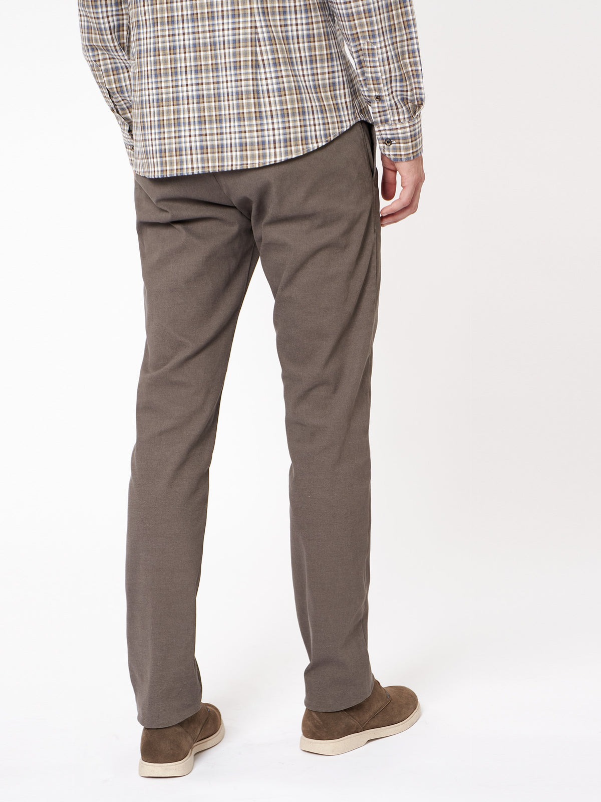 Slim fit textured chino trousers