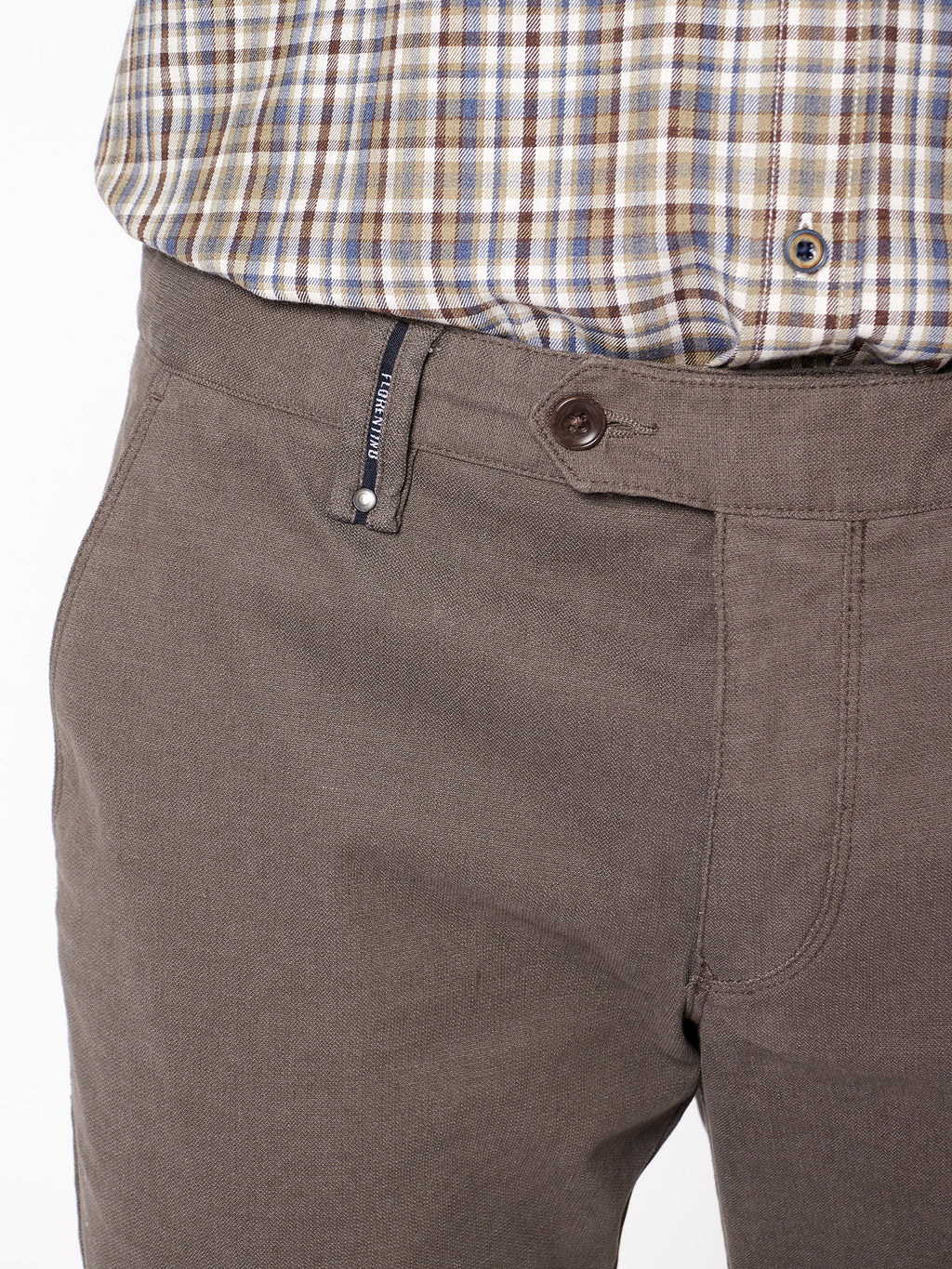 Slim fit textured chino trousers