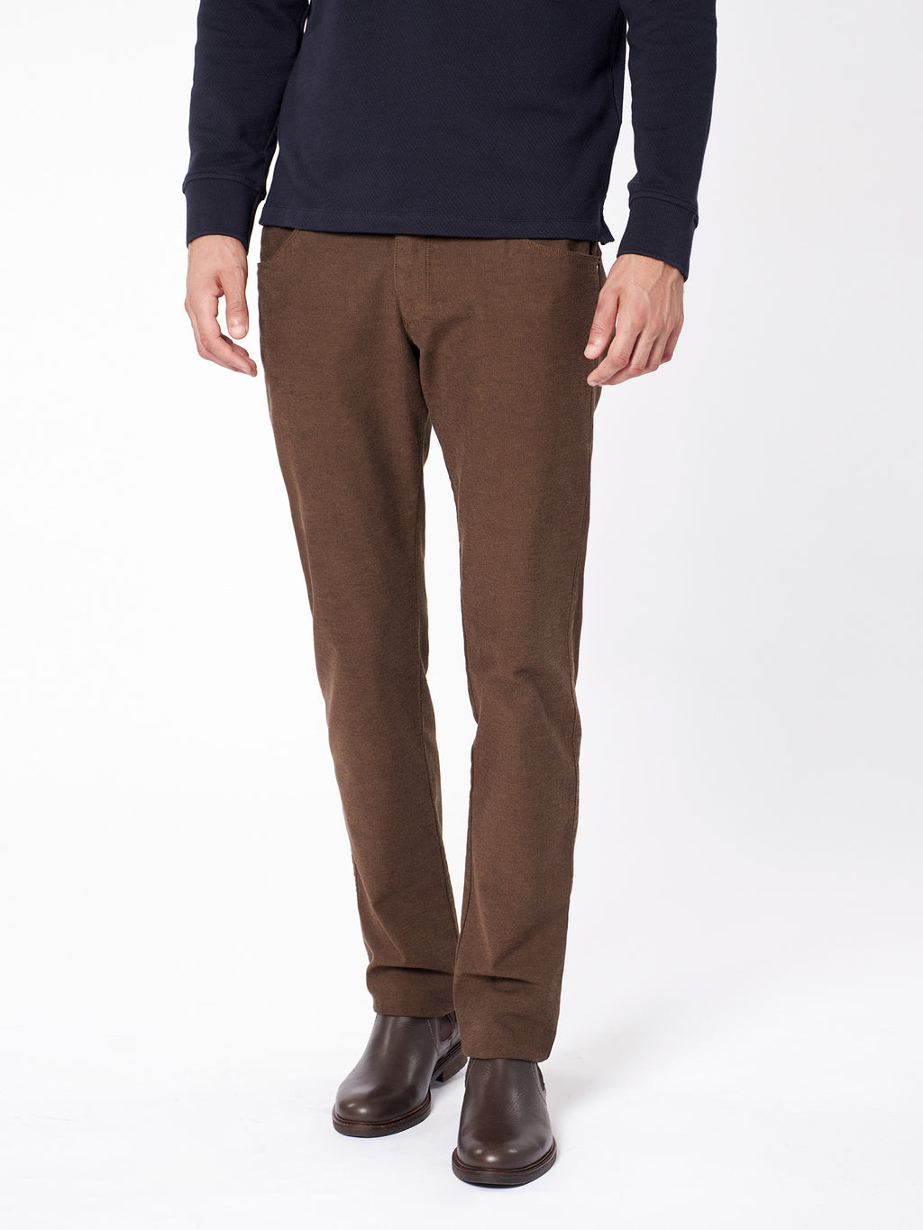 Slim fit micro-design trousers