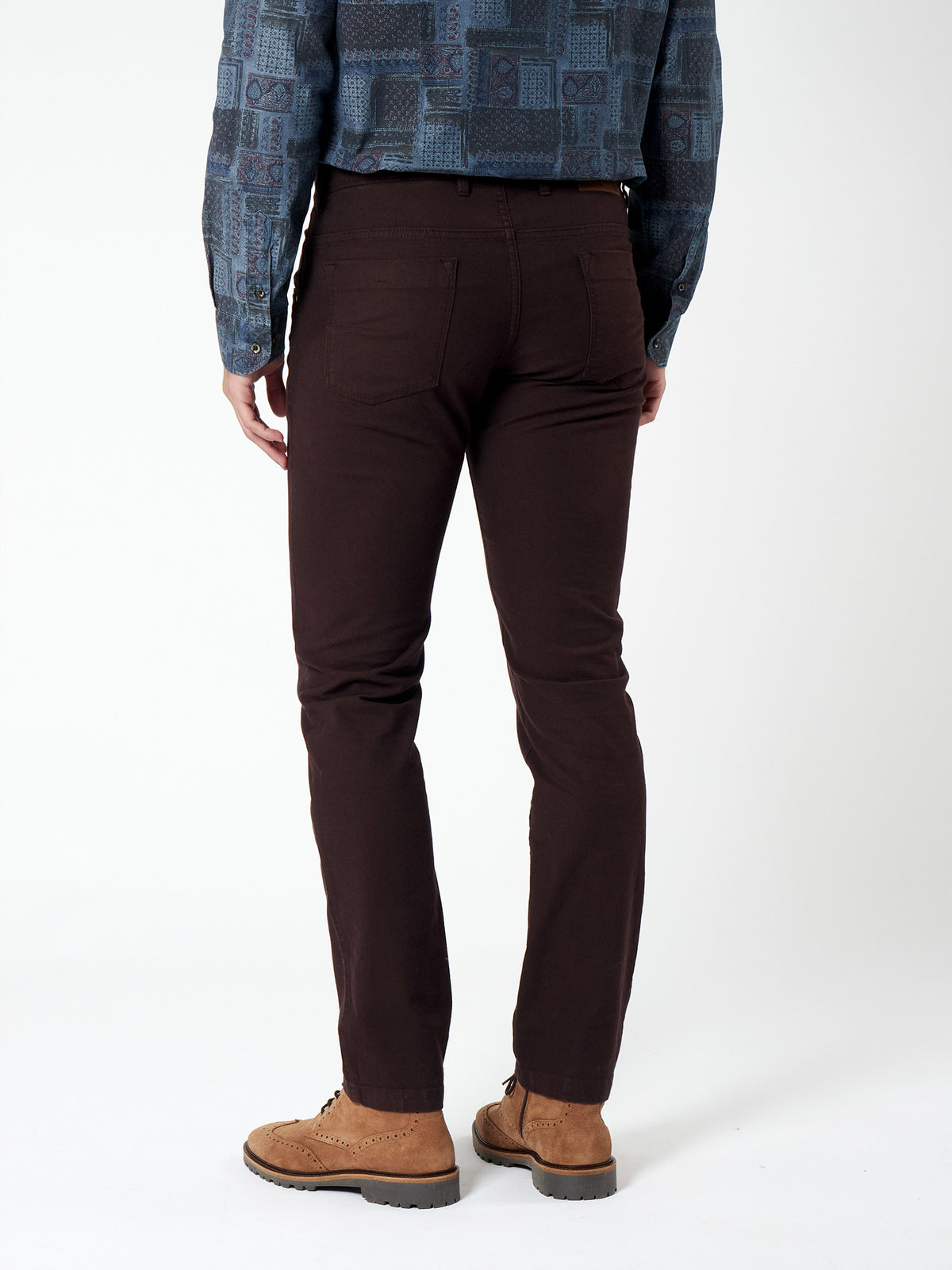 Slim fit micro-design trousers