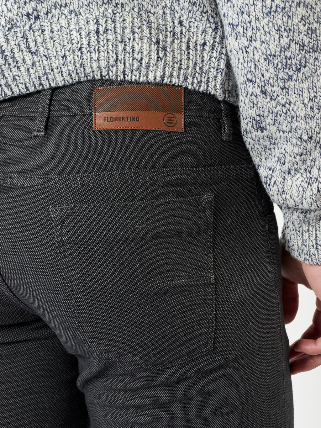 Slim fit bicolor denim-style trousers