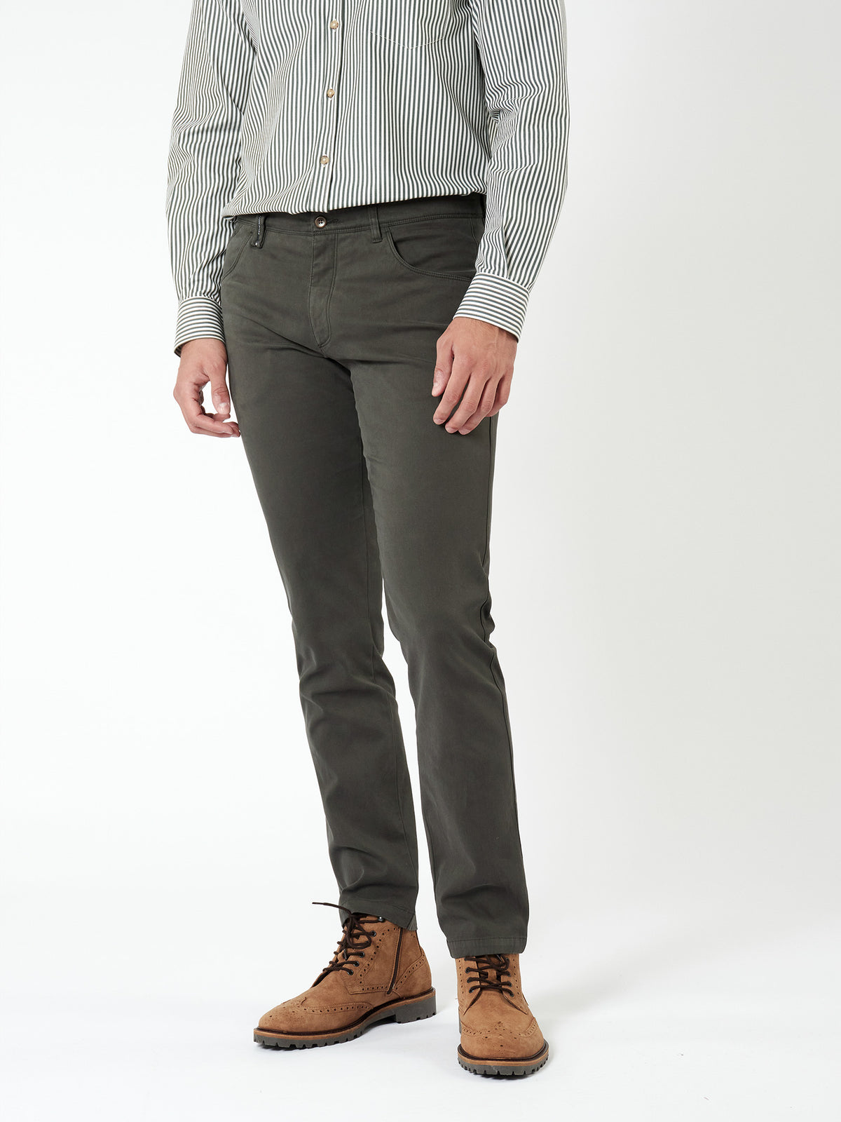 Slim fit structured trousers