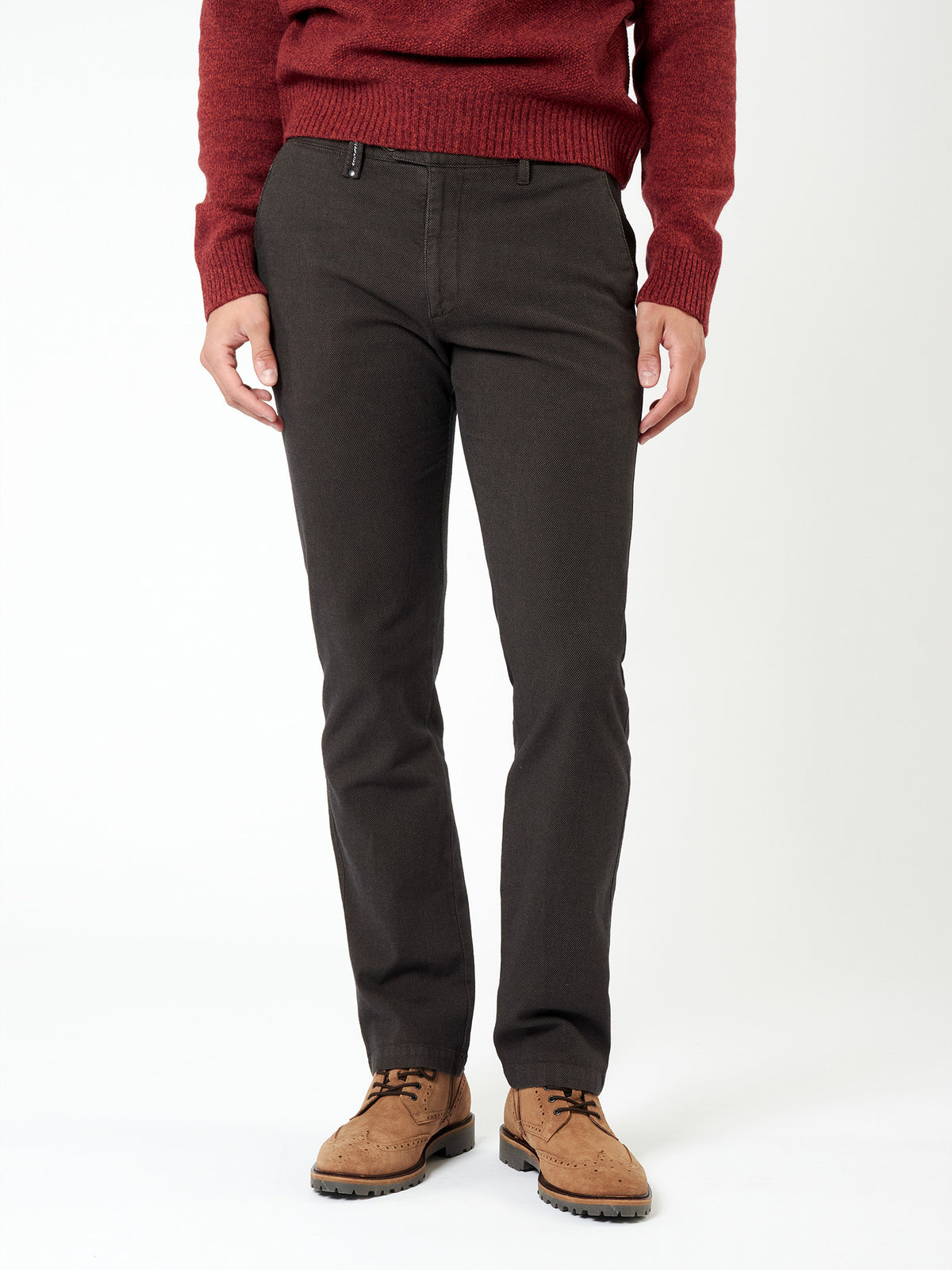 Regular fit structured chino trousers