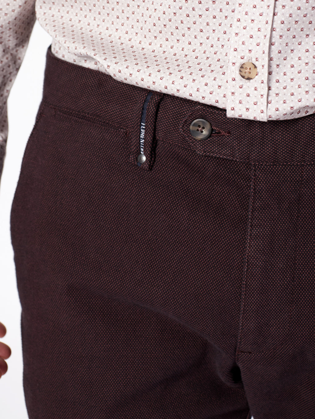 Regular fit structured chino trousers