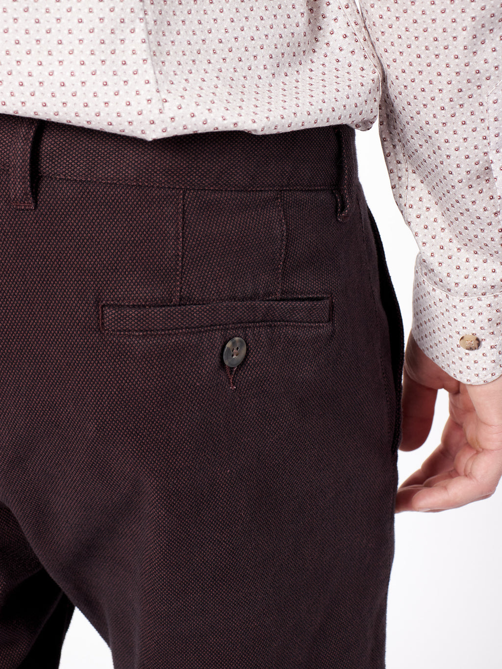 Regular fit structured chino trousers