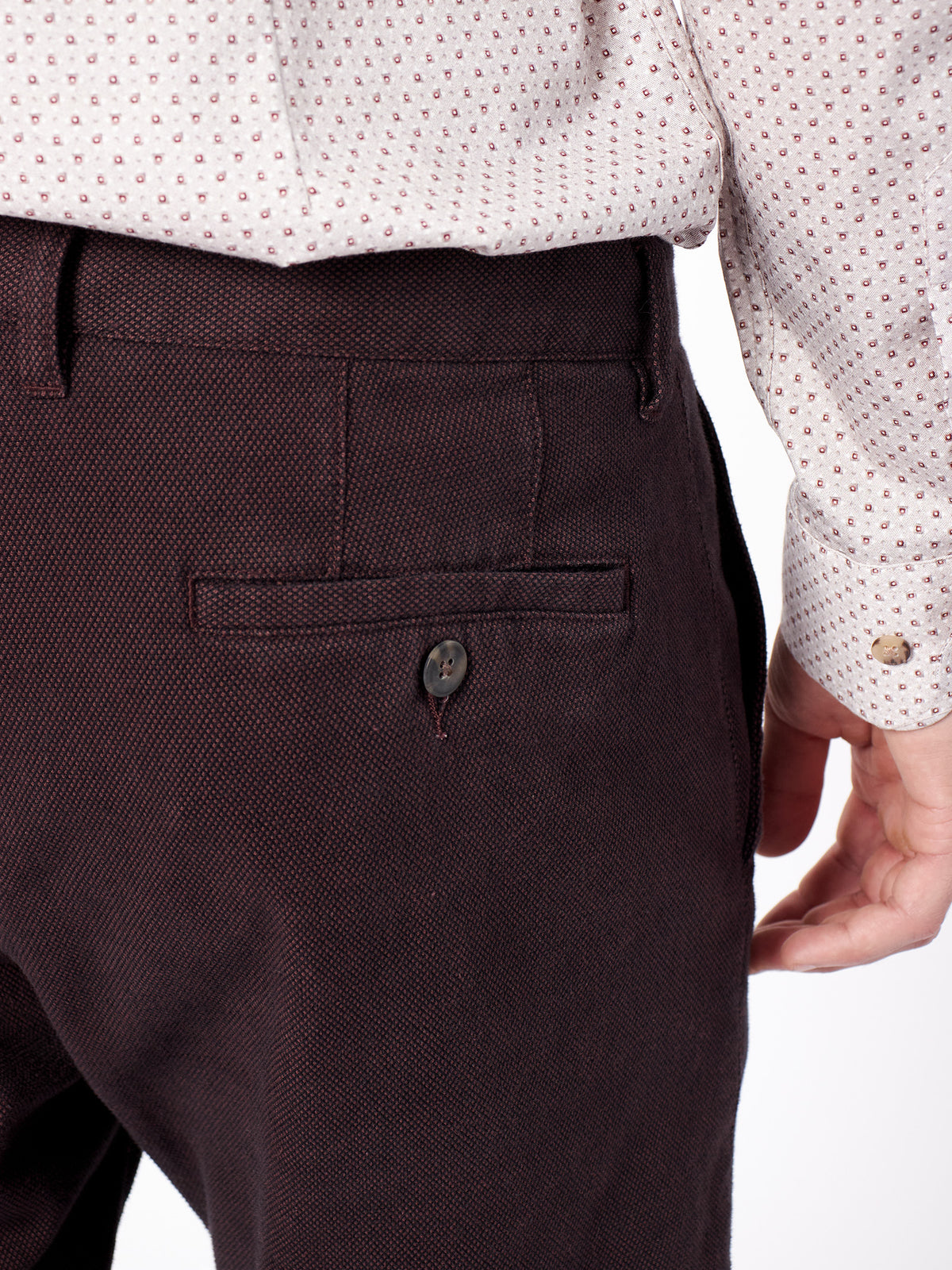 Regular fit structured chino trousers