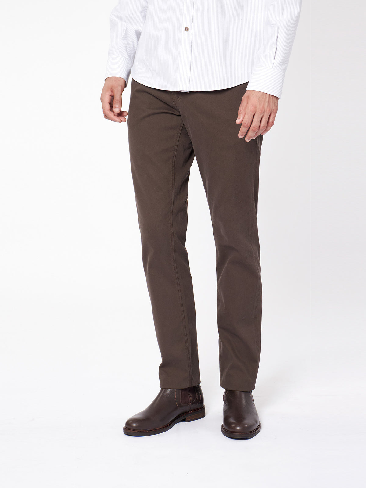 Slim fit structured chino trousers