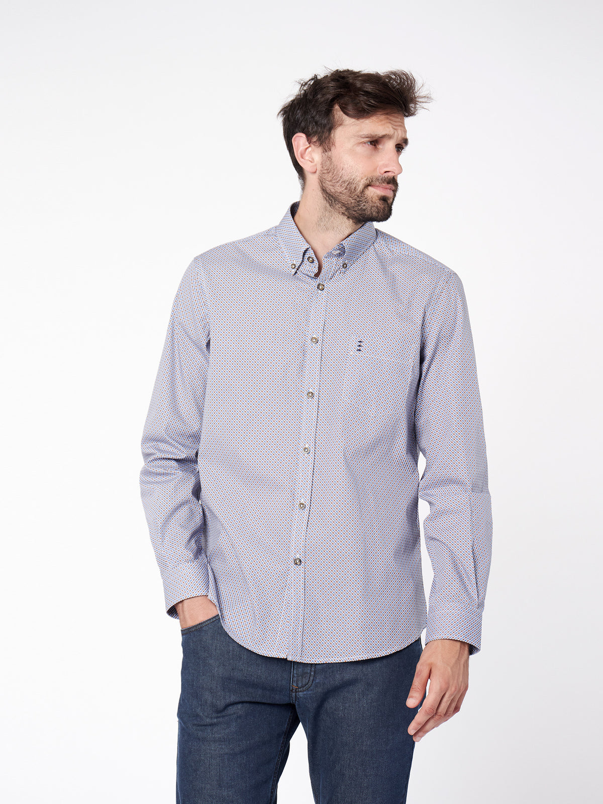 Camisa regular fit diseño microesferas