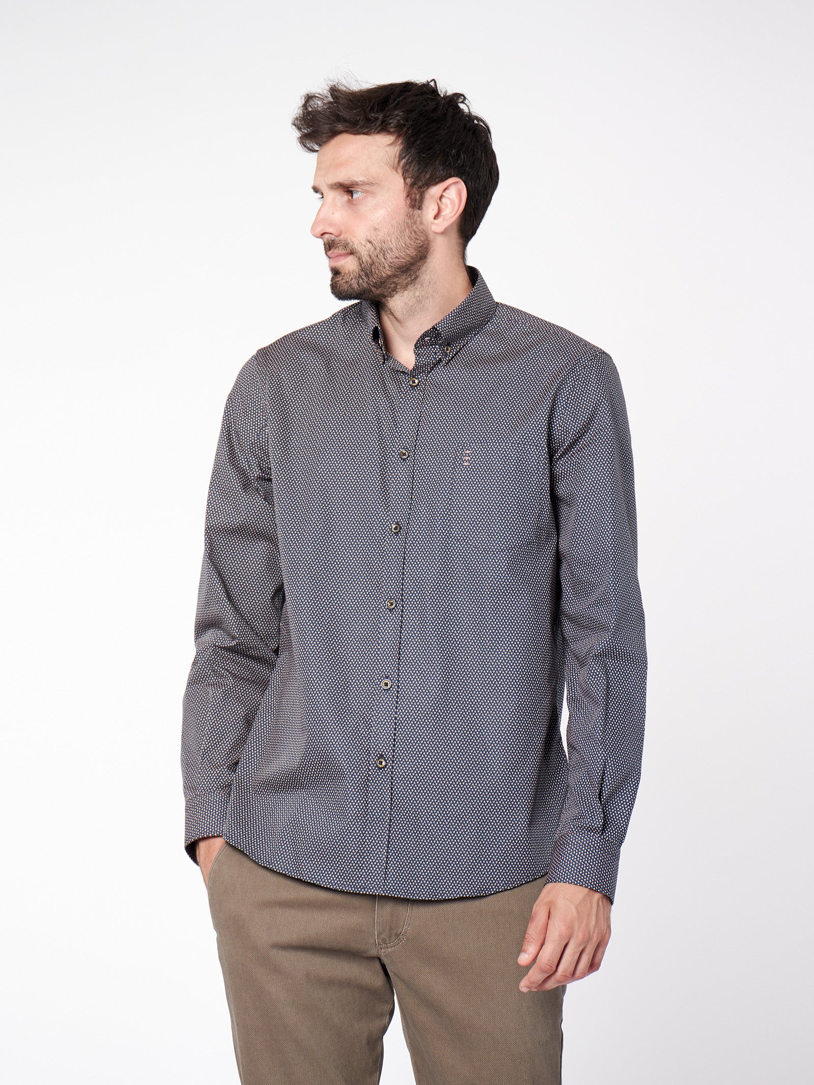 Regular fit geometric print shirt
