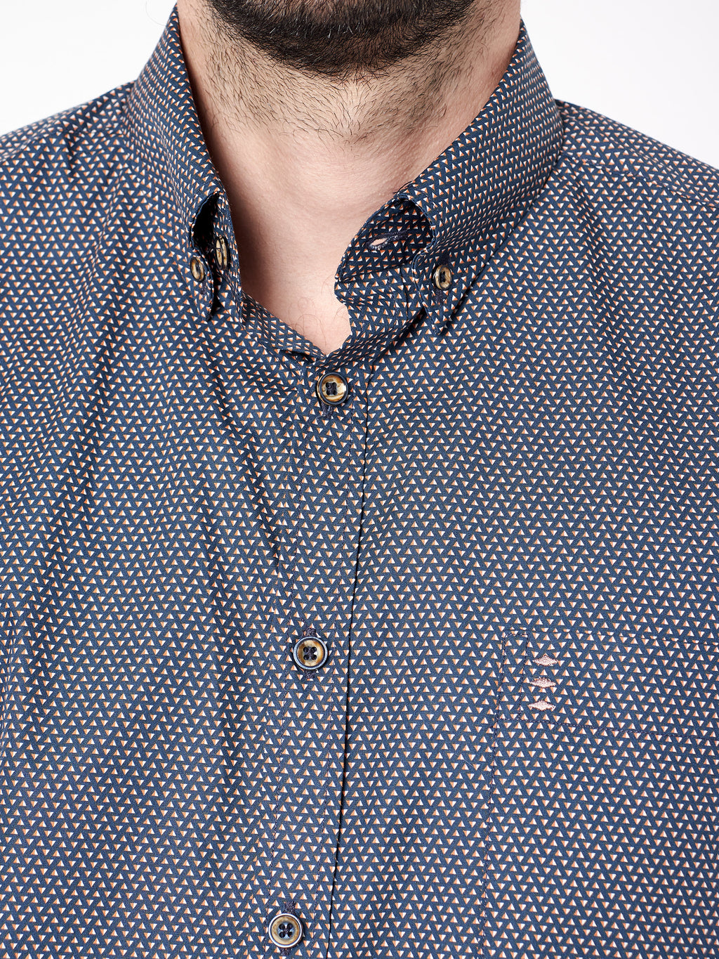 Regular fit geometric print shirt