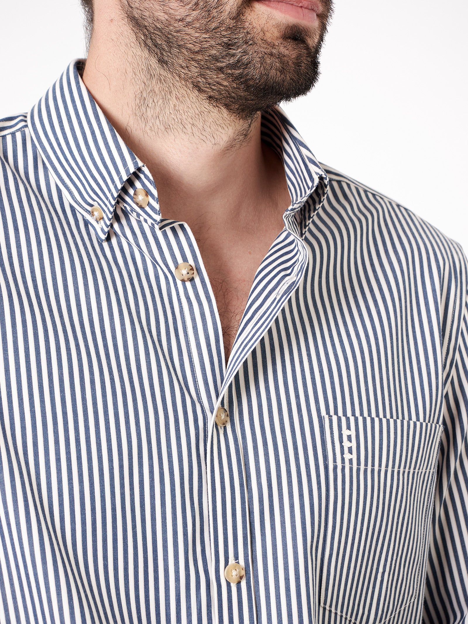 Regular fit striped shirt with pocket