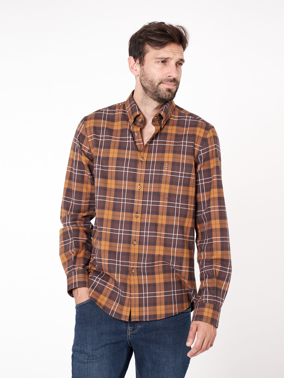 Camisa regular fit diseño cuadros