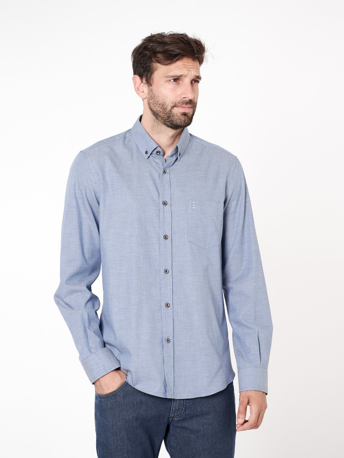 Camisa falso liso regular fit