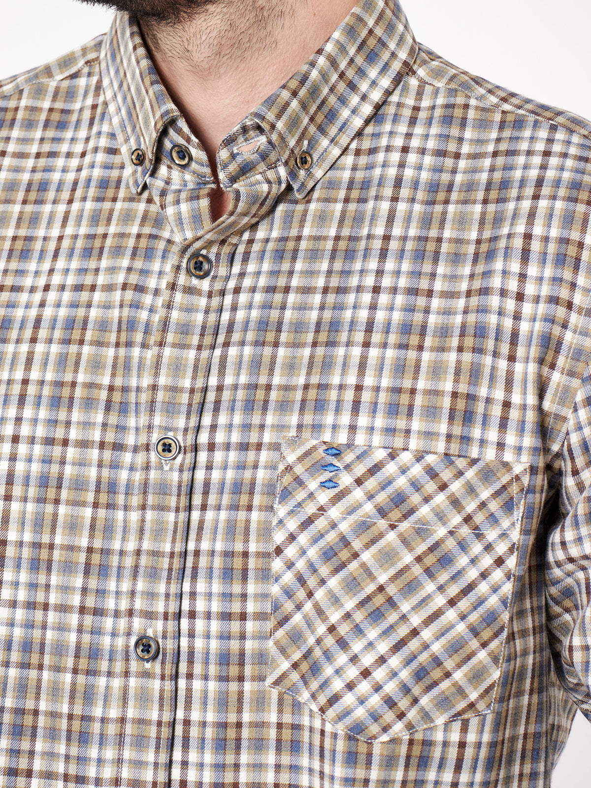 Camisa cuadros estilo franela regular fit