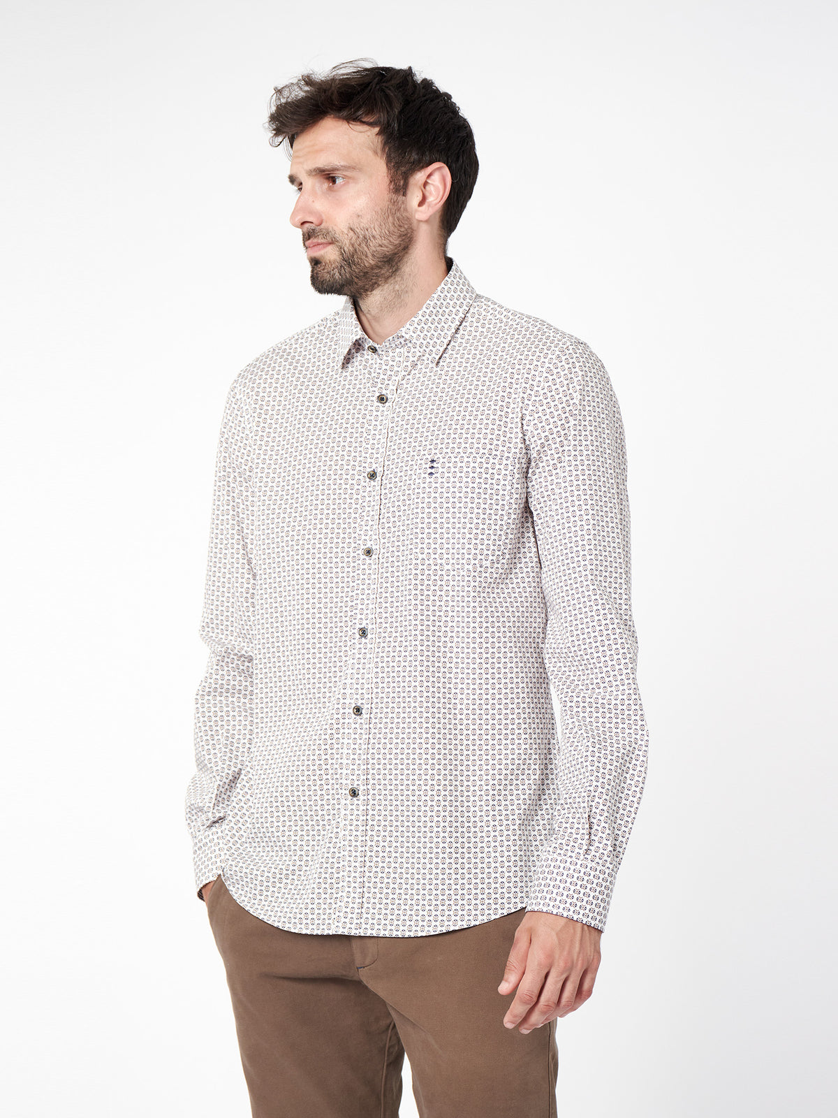 Camisa estampada con contrastes regular fit