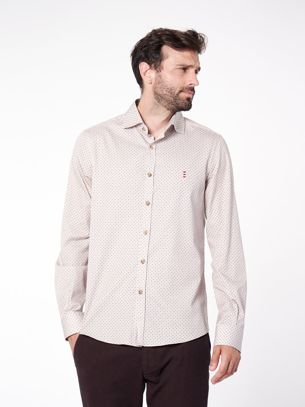 Camisa estampado geométrico slim fit