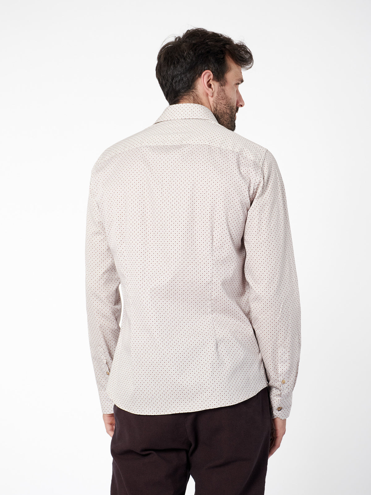 Camisa estampado geométrico slim fit