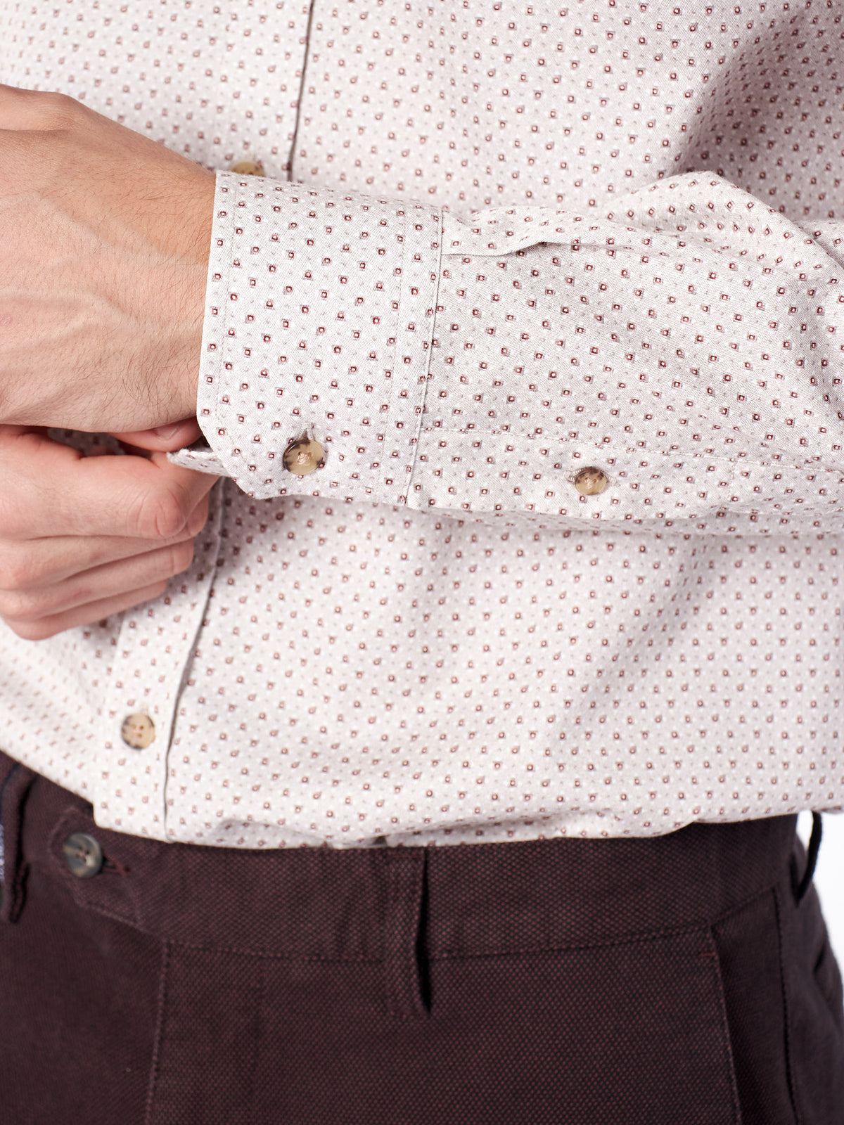Camisa estampado geométrico slim fit