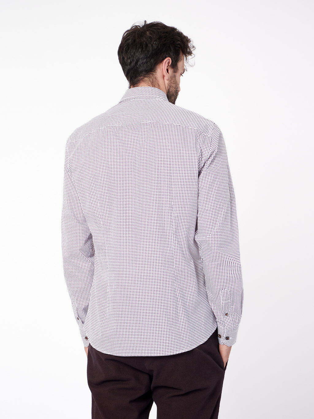 Slim fit two-tone micro-print shirt