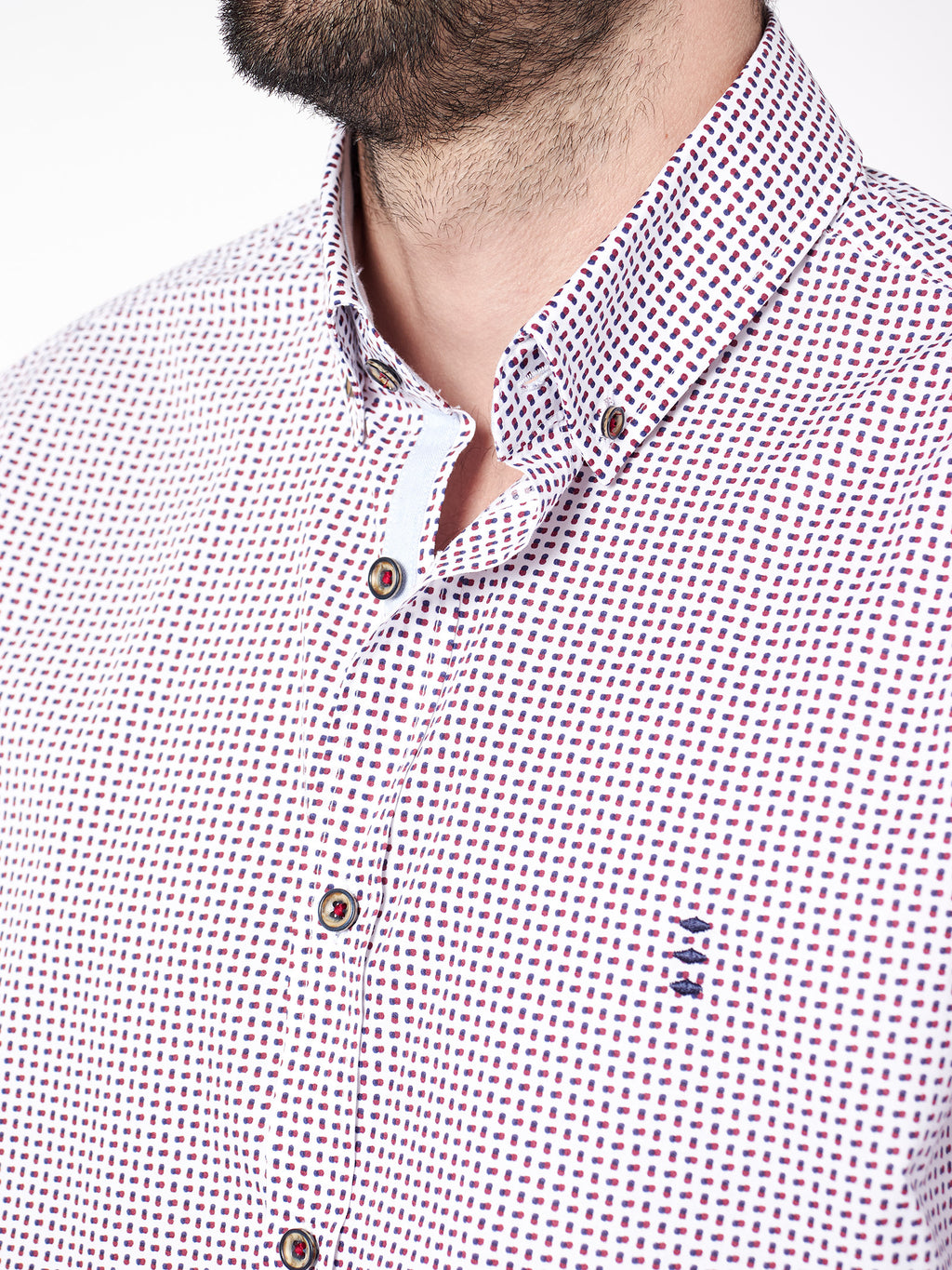 Slim fit two-tone micro-print shirt