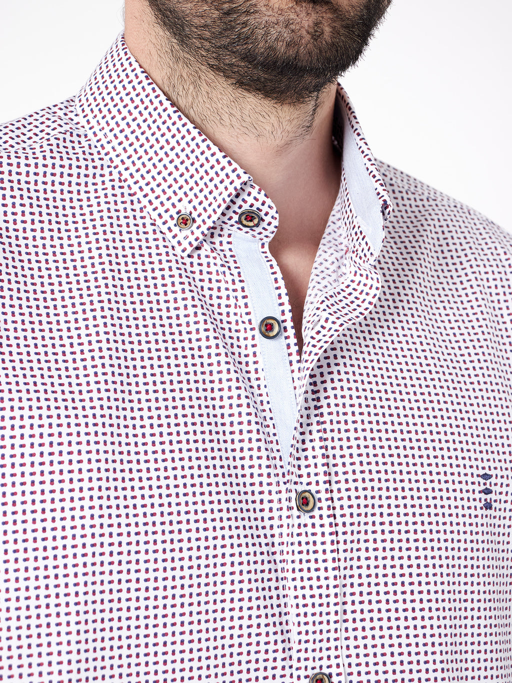 Slim fit two-tone micro-print shirt