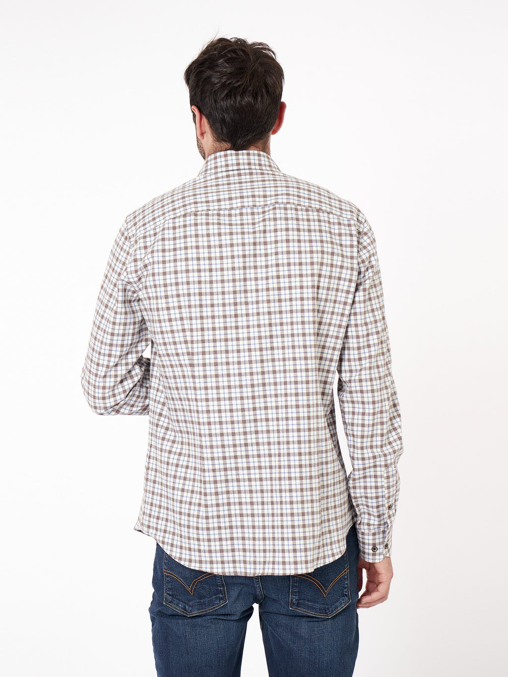 Camisa de cuadros con detalles slim fit