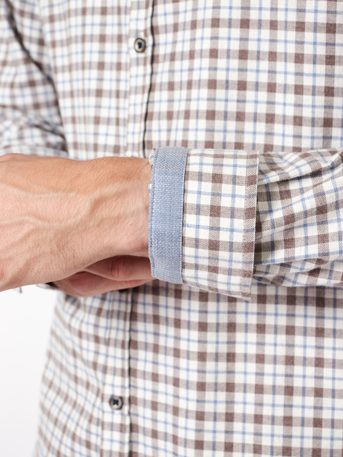 Camisa de cuadros con detalles slim fit