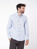 Camisa bicolor estampada con detalles slim fit